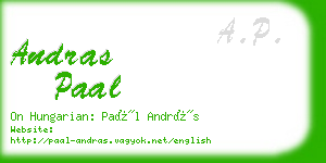 andras paal business card